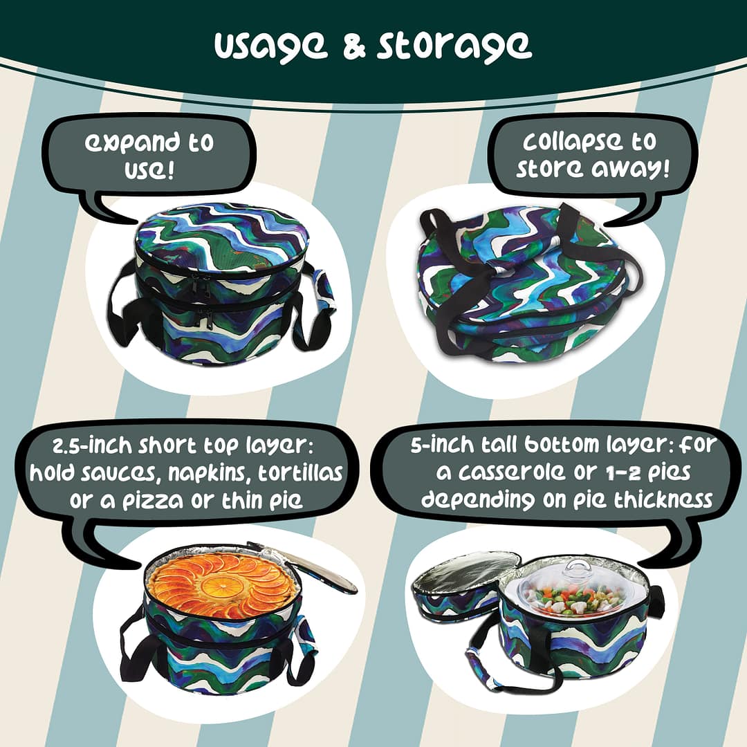 Round Casserole Carrier, Pie Carrier - Image 6